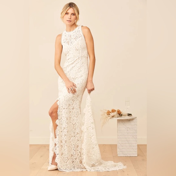 Lulus Love Everlasting White Lace Mermaid Maxi Wedding Dress Open Back Floral S - Picture 9 of 9